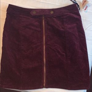 Deep red corduroy skirt